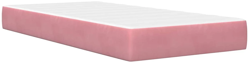 vidaXL Σκελετός κρεβατιού με στρώμα Ροζ 90 x 200 cm Βελούδο