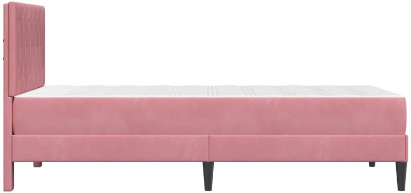 vidaXL Σκελετός κρεβατιού με στρώμα Ροζ 90 x 200 cm Βελούδο