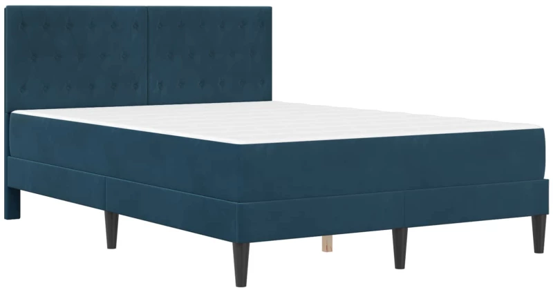 vidaXL Σκελετός κρεβατιού με στρώμα Μπλε 120 x 200 cm Βελούδο