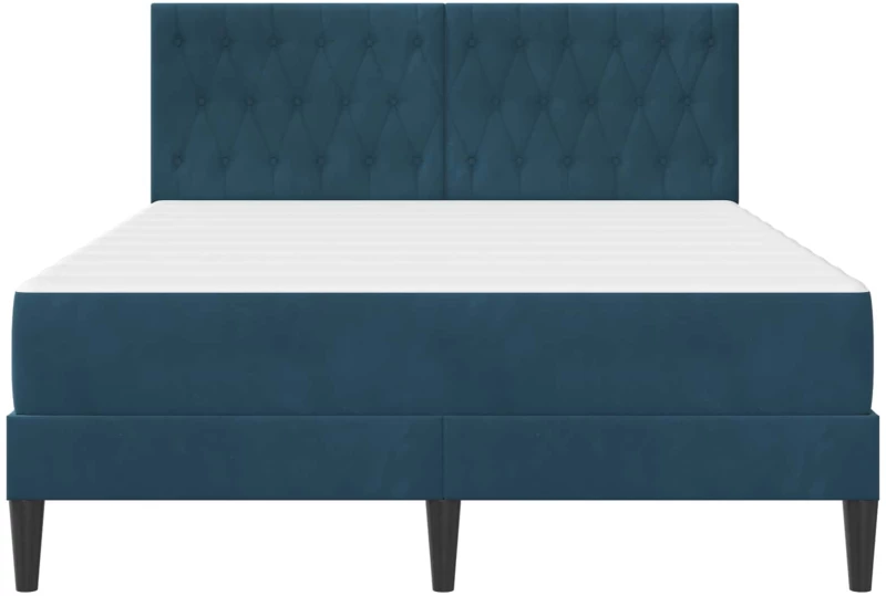 vidaXL Σκελετός κρεβατιού με στρώμα Μπλε 120 x 200 cm Βελούδο