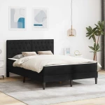 vidaXL Σκελετός κρεβατιού με στρώμα Μαύρο 140 x 190 cm Βελούδο
