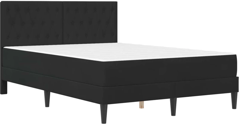 vidaXL Σκελετός κρεβατιού με στρώμα Μαύρο 140 x 190 cm Βελούδο