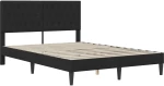 vidaXL Σκελετός κρεβατιού με στρώμα Μαύρο 140 x 190 cm Βελούδο