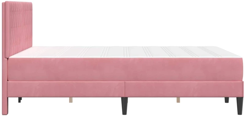 vidaXL Σκελετός κρεβατιού με στρώμα Ροζ 140 x 200 cm Βελούδο