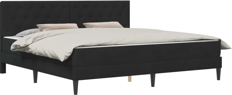 vidaXL Σκελετός κρεβατιού με στρώμα Μαύρο 180 x 200 cm Βελούδο