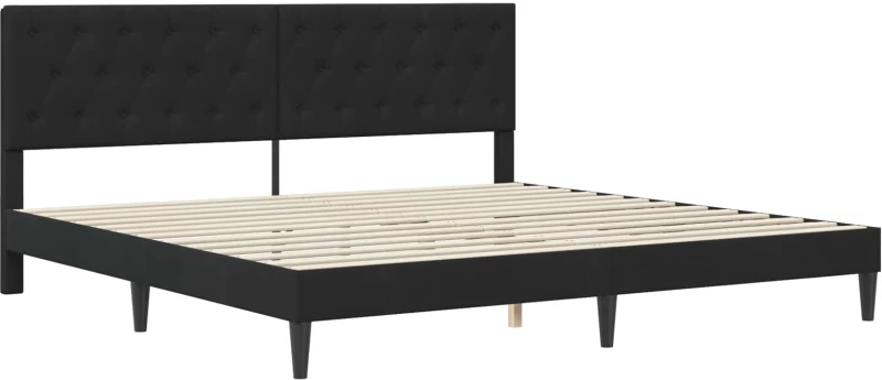 vidaXL Σκελετός κρεβατιού με στρώμα Μαύρο 180 x 200 cm Βελούδο