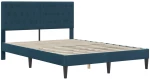 vidaXL Σκελετός κρεβατιού με στρώμα Μπλε 160 x 200 cm Βελούδο