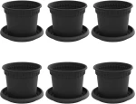 vidaXL Γλάστρες φυτών 6 pcs Μαύρο Ø 12,5 x 10 εκ Πλαστικό