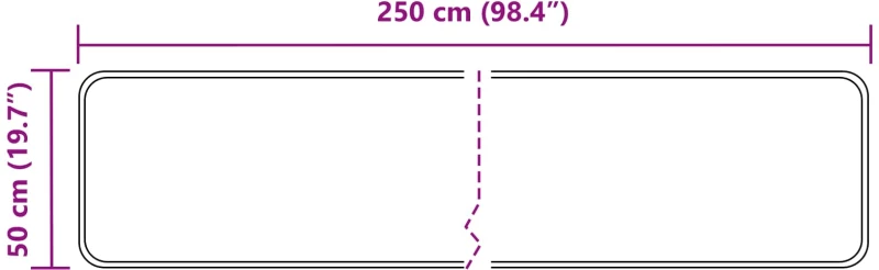 vidaXL Χαλί Runner MARSA Μαύρο 50 x 250 εκ. Πολυέστερ και PVC