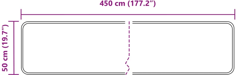 vidaXL Χαλί Runner MARSA Μαύρο 50 x 450 εκ. Πολυέστερ και PVC