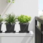 vidaXL Γλάστρες φυτών 24 pcs Μαύρο 16 x 16 x 14 εκ Πλαστικό