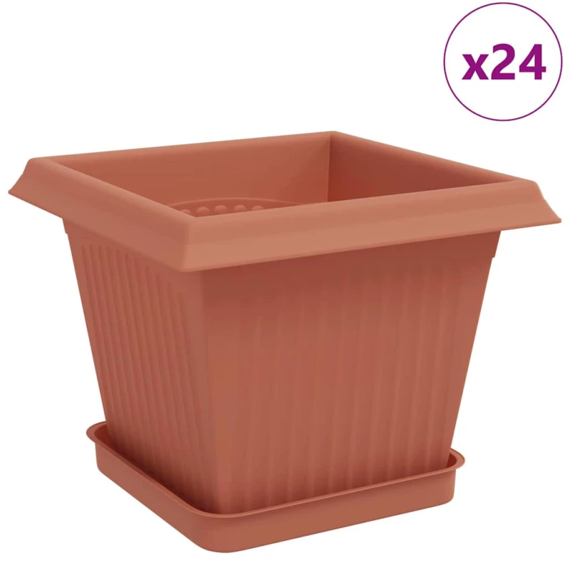 vidaXL Γλάστρες φυτών 24 pcs Κεραμιδί 20 x 20 x 16 εκ Πλαστικό