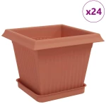 vidaXL Γλάστρες φυτών 24 pcs Κεραμιδί 20 x 20 x 16 εκ Πλαστικό