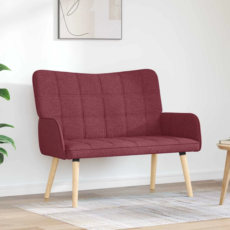 vidaXL Διθέσιος Καναπές Μπορντό 115 x 61 x 87 εκ. ύφασμα