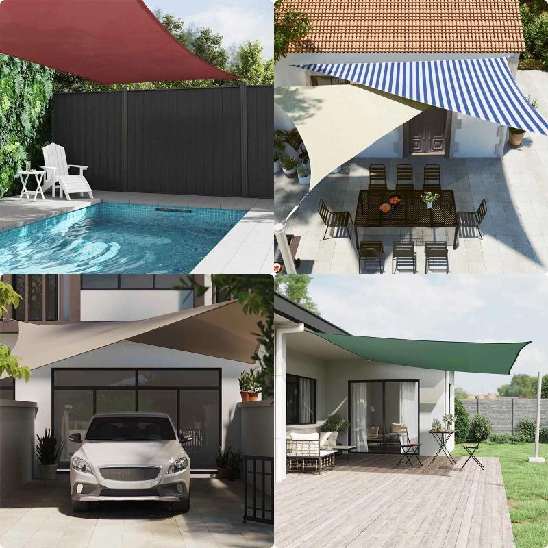 vidaXL Πανί σκιάς Μπλε και άσπρο 5 x 3 m 100% Πολυέστερ Οξφόρδη