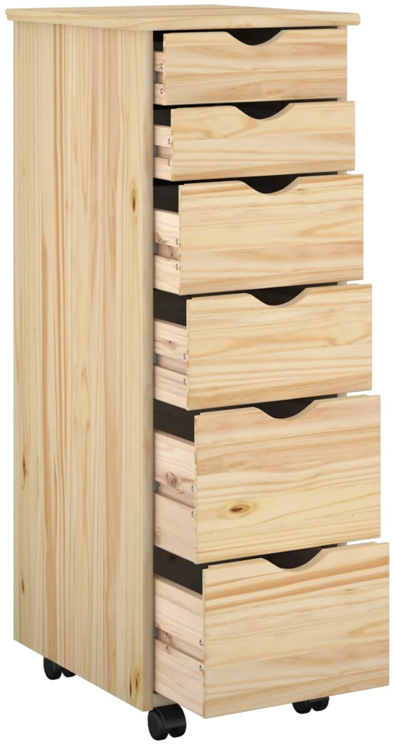 vidaXL Κινητό Ντουλάπι Καφέ 34 x 39 x 93,5 εκ Στερεό ξύλο πεύκου
