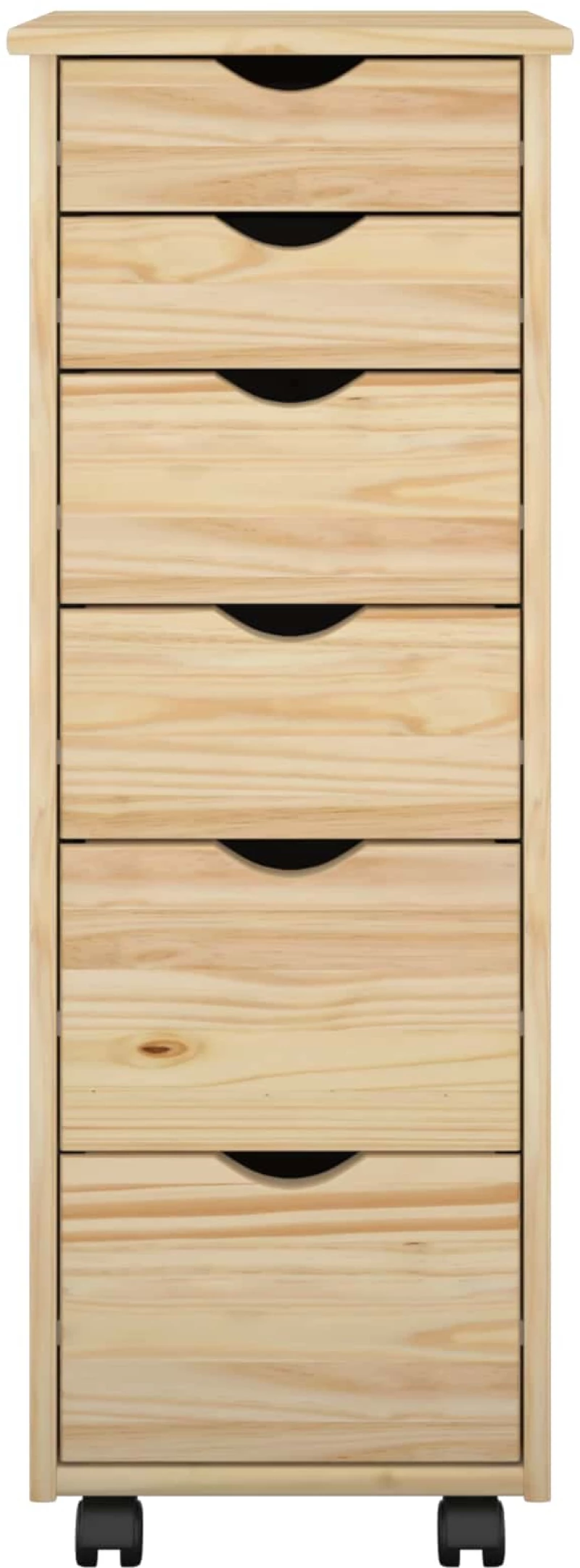 vidaXL Κινητό Ντουλάπι Καφέ 34 x 39 x 93,5 εκ Στερεό ξύλο πεύκου