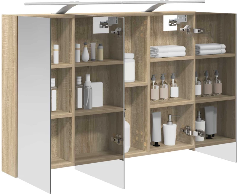 vidaXL Καθρέφτης Ντουλάπα Μπάνιου Δρύς Sonoma 100 x 14,5 x 70 εκ