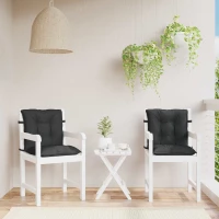 vidaXL Σετ Μαξιλαριών για Χαμηλή Πολυθρόνα 2 pcs Μελανζέ Μαύρο