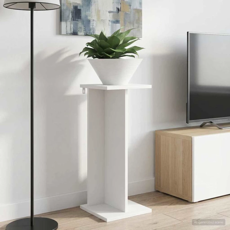 vidaXL Βάση φυτών 2 pcs Λευκός 25 x 25,5 x 60,5 εκ.
