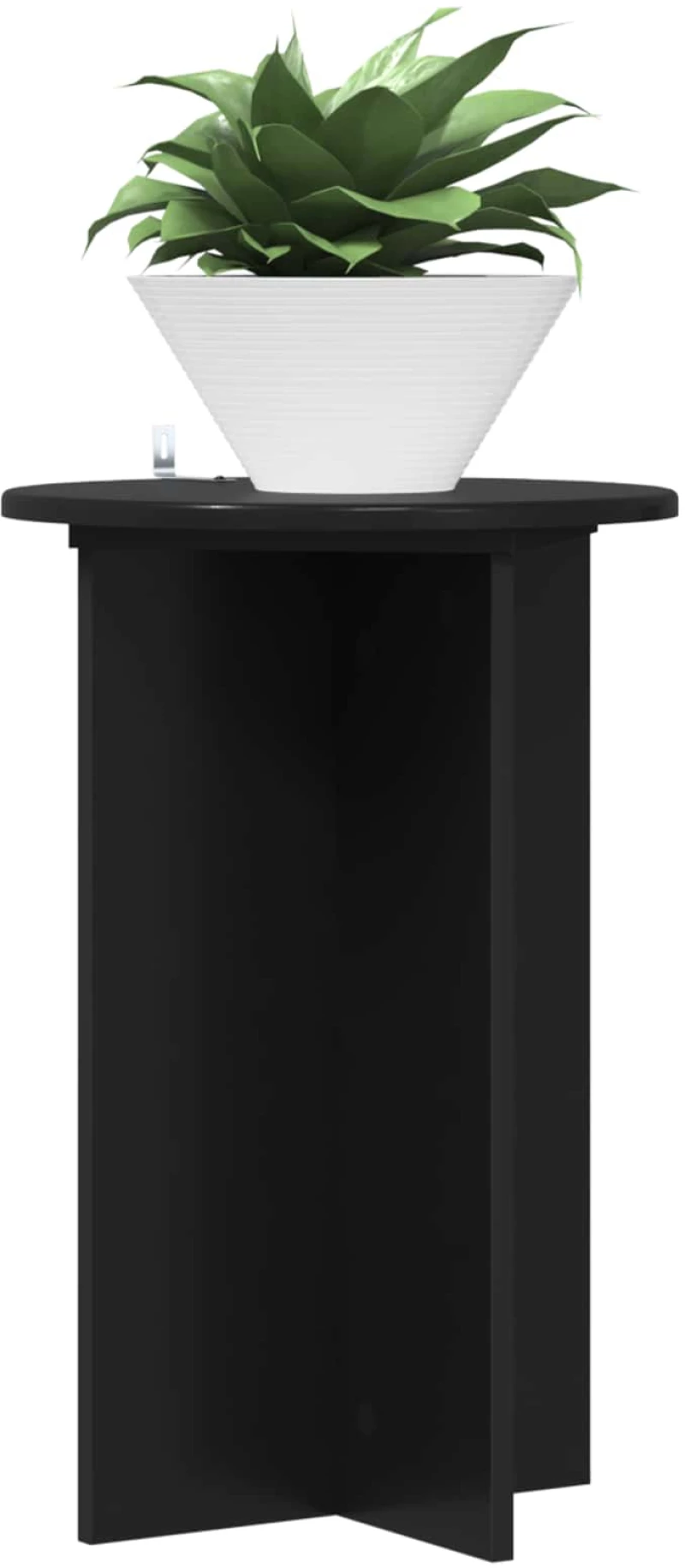 vidaXL Βάση φυτών 2 pcs Μαύρο Ø40 x 60 εκ. Επεξεργασμένο Ξύλο