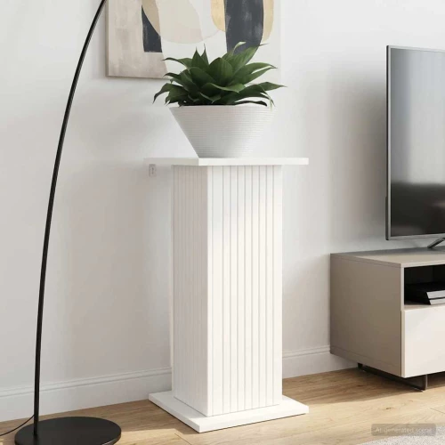 vidaXL Βάση φυτών 2 pcs Λευκό 30,5 x 30 x 60,5 εκ Επεξεργασμένο Ξύλο