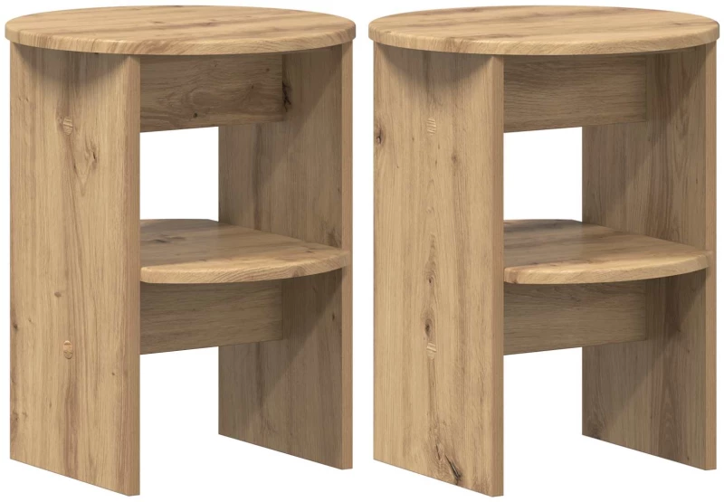 vidaXL Βοηθητικό ντουλάπι 2 pcs Τεχνίτικη Δρυς Ø40 x 50 εκ