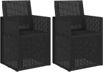 vidaXL Καρέκλες Εστιατορίου Κήπου 2 pcs Ανθρακί 53 x 47 x 88,5 εκ PP