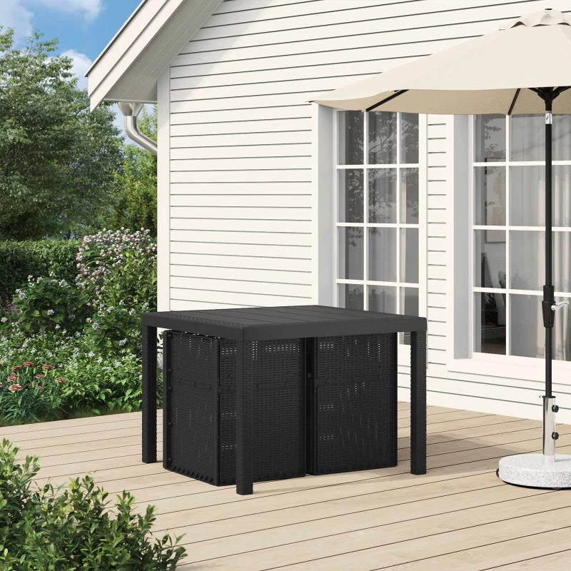 vidaXL Καρέκλες Εστιατορίου Κήπου 2 pcs Ανθρακί 53 x 47 x 88,5 εκ PP