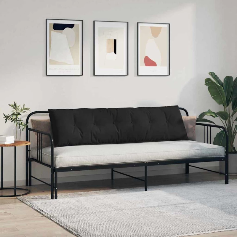 vidaXL Μαξιλάρι Πλάτης Μαύρο 180 x 50 εκ. Ύφασμα Μικροΐνας