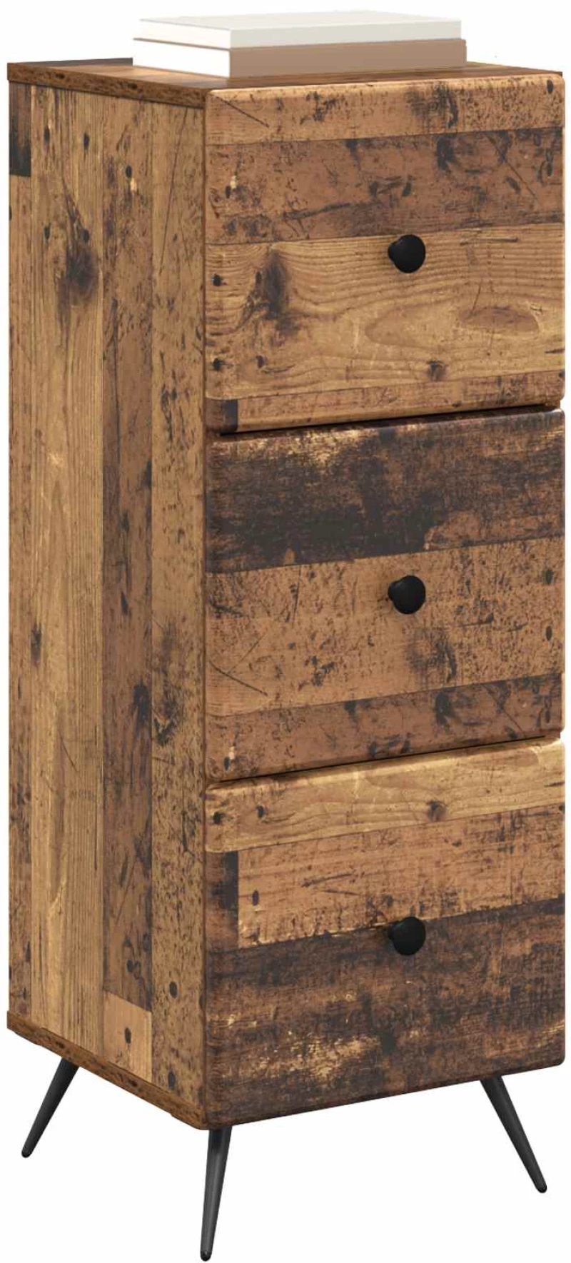 vidaXL Ντουλάπι με Συρτάρια Παλαιωμένο ξύλο 33 x 34,5 x 90 εκ