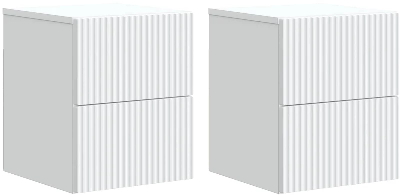 vidaXL Τοίχου Κρεμαστό Κομοδίνο 2 pcs Λευκό 33 x 34,5 x 40 εκ