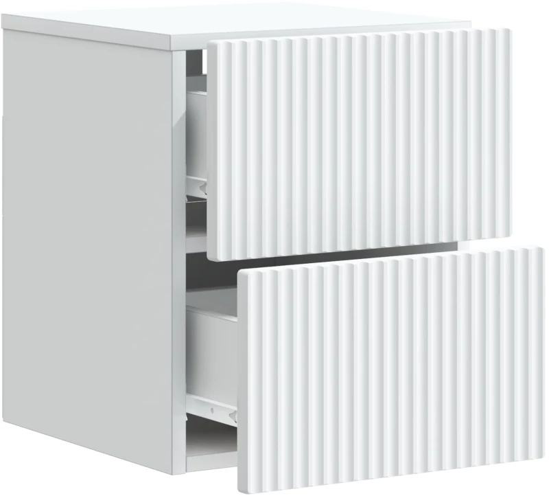 vidaXL Τοίχου Κρεμαστό Κομοδίνο 2 pcs Λευκό 33 x 34,5 x 40 εκ