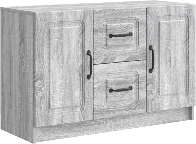 vidaXL Πλαϊνό γραφείο με συρτάρι Γκρι Sonoma 89 x 34,5 x 57 εκ.