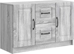 vidaXL Πλαϊνό γραφείο με συρτάρι Γκρι Sonoma 89 x 34,5 x 57 εκ.