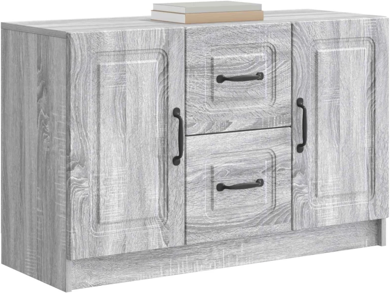 vidaXL Πλαϊνό γραφείο με συρτάρι Γκρι Sonoma 89 x 34,5 x 57 εκ.