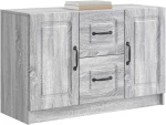 vidaXL Πλαϊνό γραφείο με συρτάρι Γκρι Sonoma 89 x 34,5 x 57 εκ.