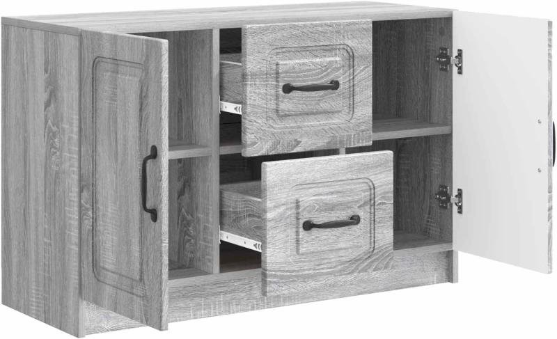 vidaXL Πλαϊνό γραφείο με συρτάρι Γκρι Sonoma 89 x 34,5 x 57 εκ.