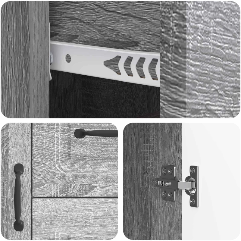 vidaXL Πλαϊνό γραφείο με συρτάρι Γκρι Sonoma 89 x 34,5 x 57 εκ.