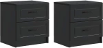 vidaXL Κομοδίνο 2 pcs Μαύρο 43 x 34,5 x 44,5 εκ Επεξεργασμένο Ξύλο