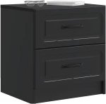 vidaXL Κομοδίνο 2 pcs Μαύρο 43 x 34,5 x 44,5 εκ Επεξεργασμένο Ξύλο