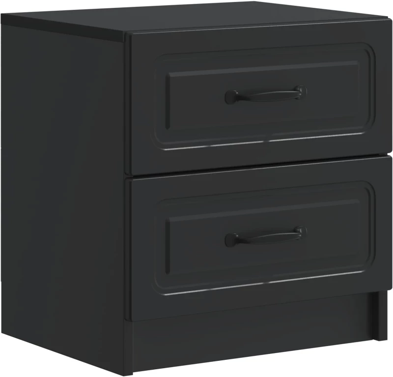 vidaXL Κομοδίνο 2 pcs Μαύρο 43 x 34,5 x 44,5 εκ Επεξεργασμένο Ξύλο