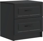 vidaXL Κομοδίνο 2 pcs Μαύρο 43 x 34,5 x 44,5 εκ Επεξεργασμένο Ξύλο