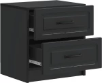 vidaXL Κομοδίνο 2 pcs Μαύρο 43 x 34,5 x 44,5 εκ Επεξεργασμένο Ξύλο