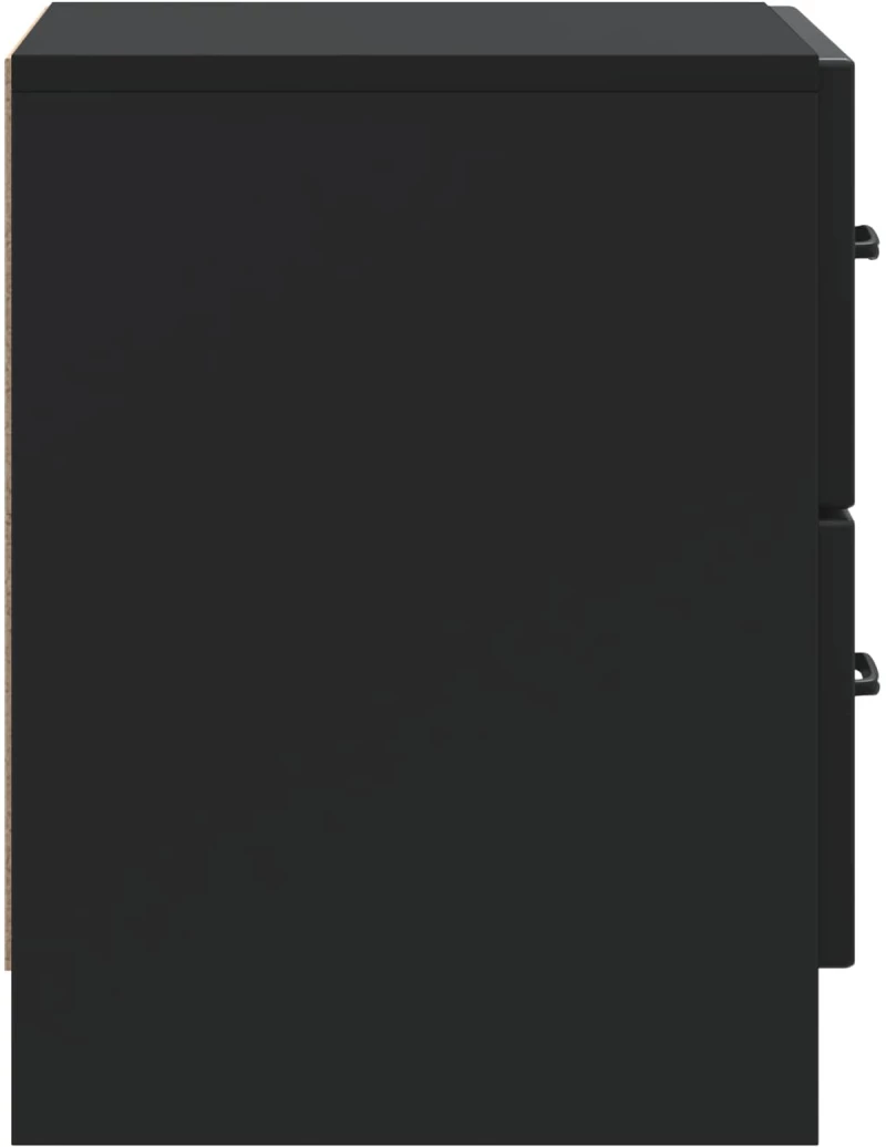 vidaXL Κομοδίνο 2 pcs Μαύρο 43 x 34,5 x 44,5 εκ Επεξεργασμένο Ξύλο