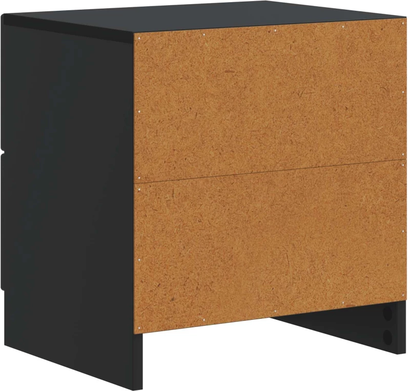vidaXL Κομοδίνο 2 pcs Μαύρο 43 x 34,5 x 44,5 εκ Επεξεργασμένο Ξύλο