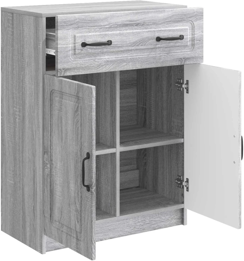 vidaXL Πλαϊνό γραφείο με συρτάρι Γκρι Sonoma 66 x 34,5 x 87 εκ.