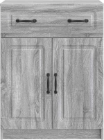 vidaXL Πλαϊνό γραφείο με συρτάρι Γκρι Sonoma 66 x 34,5 x 87 εκ.