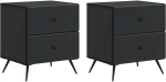 vidaXL Κομοδίνο 2 pcs Μαύρο 43 x 34,5 x 47,5 εκ Επεξεργασμένο Ξύλο