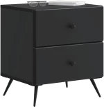 vidaXL Κομοδίνο 2 pcs Μαύρο 43 x 34,5 x 47,5 εκ Επεξεργασμένο Ξύλο